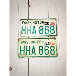 1973 Washington State License Plates Pair Vintage Auto Tags